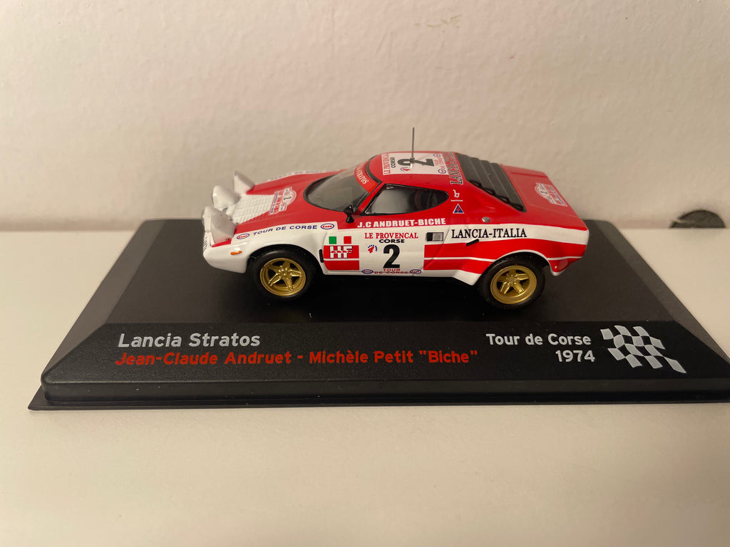 Lancia Stratos Rood en Wit Nummer 2 - Tour de Corse 1974