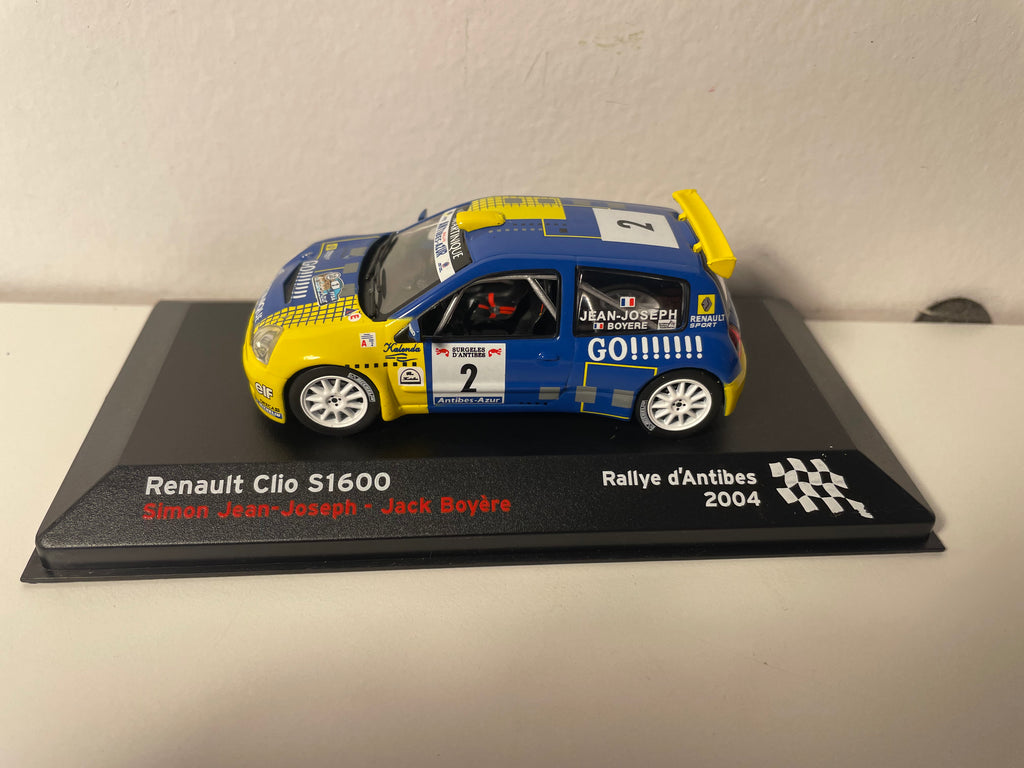Renault Clio S1600 bleue et jaune numéro 2 - rallye d'Antibes 2004