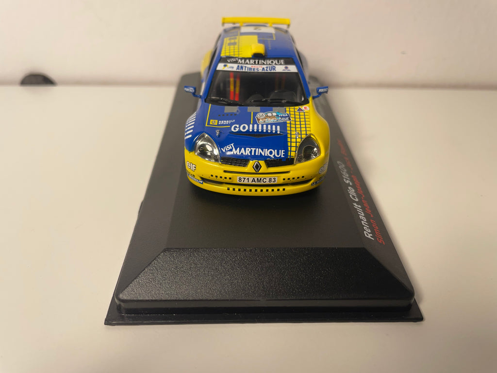 Renault Clio S1600 bleue et jaune numéro 2 - rallye d'Antibes 2004