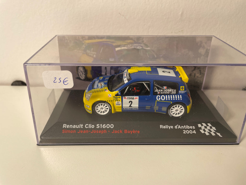 Renault Clio S1600 bleue et jaune numéro 2 - rallye d'Antibes 2004
