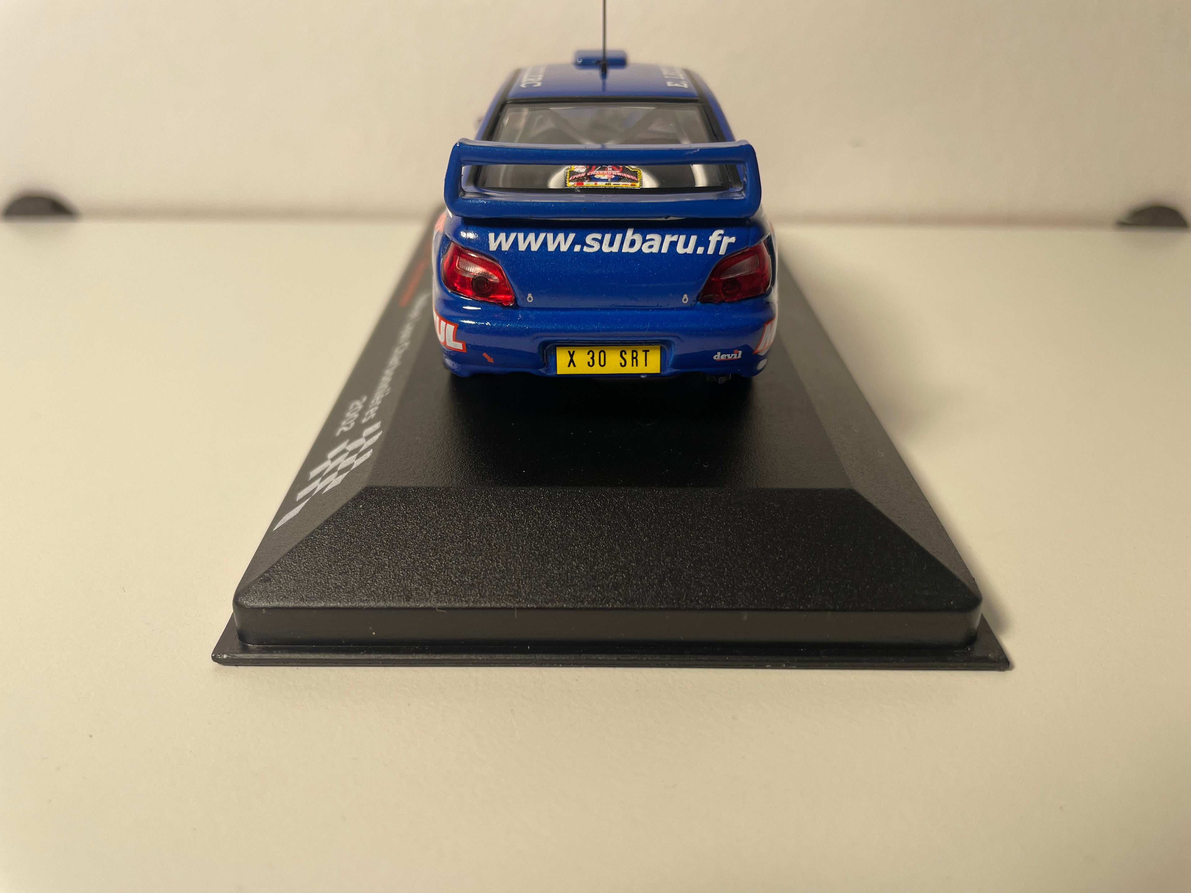 Subaru Impreza WRC niebieska numer 1 - Rajd Lyon-Charbonnières 2002