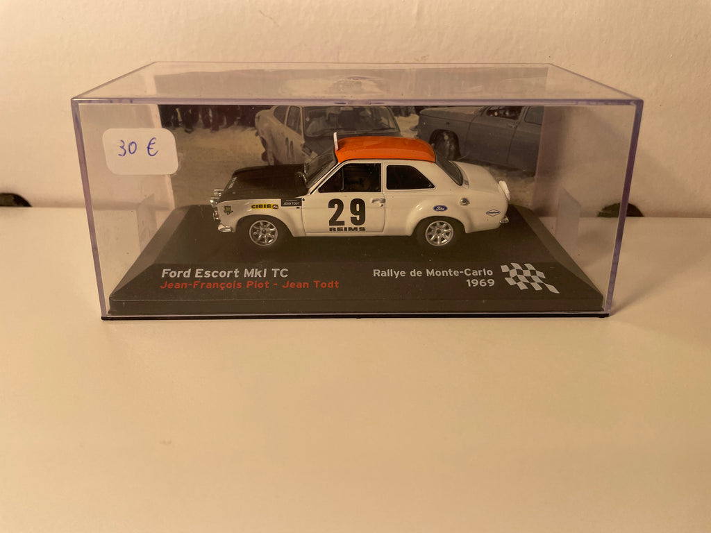 Ford Escort MK1 TC weiß, schwarz und orange Nummer 29 - Monte Carlo Rallye 1969