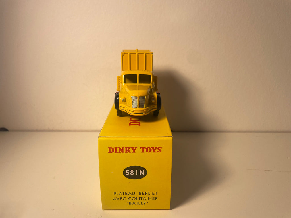 Camion piattaforma Berliet giallo con container "Bailly" Dinky-Toys (edizioni Atlas) - N°581 N