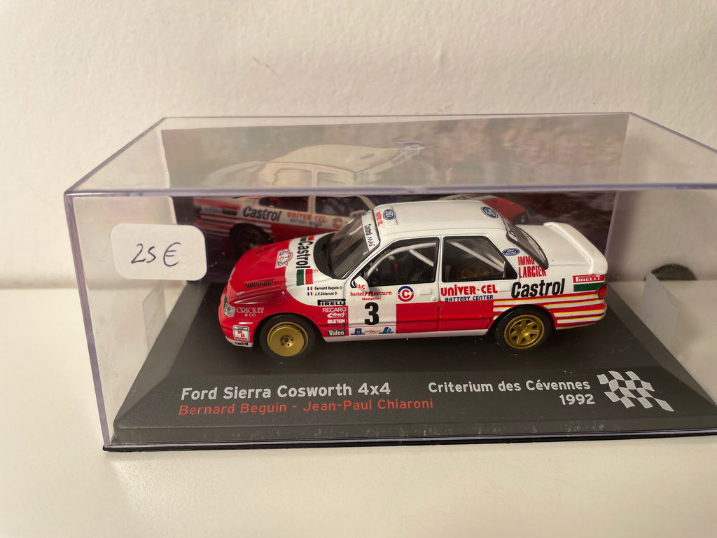 Ford Sierra Cosworth 4x4 w kolorze czerwono-białym numer 3 - Criterium des Cévennes 1992