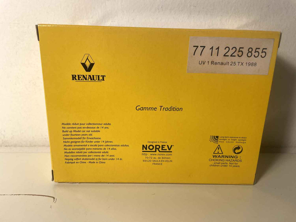 Renault 25 TX blo vun 1988 (coffret boite rectangle) - NOREV