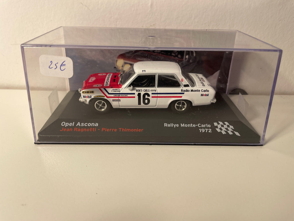 Opel Ascona bianca e rossa numero 16 - Rallye Monte-Carlo 1972