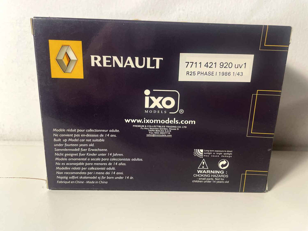 Renault 25 Phase 1 de 1986 mauve foncée/marron? (coffret boite rectangle) - IXO