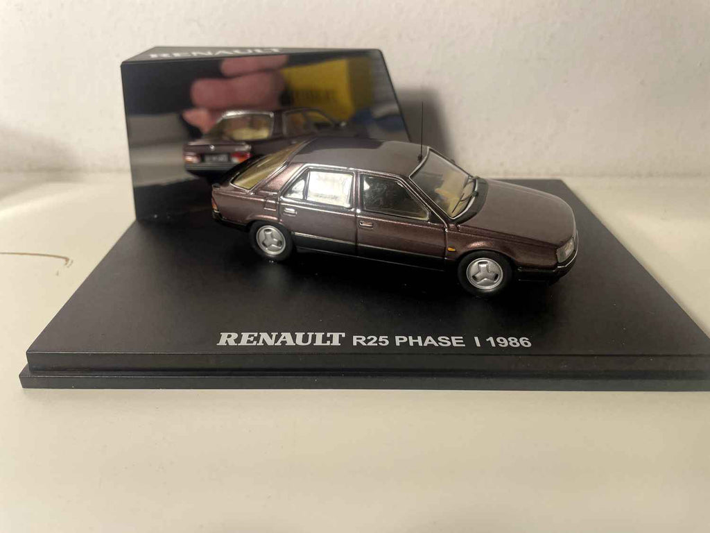 Renault 25 Phase 1 de 1986 mauve foncée/marron? (coffret boite rectangle) - IXO