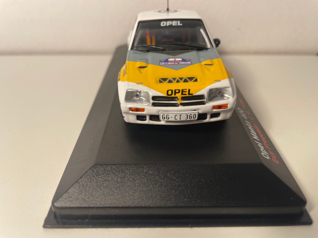 Opel Manta 400 wit, geel en grijs nummer 2 - Critérium de Touraine 1985