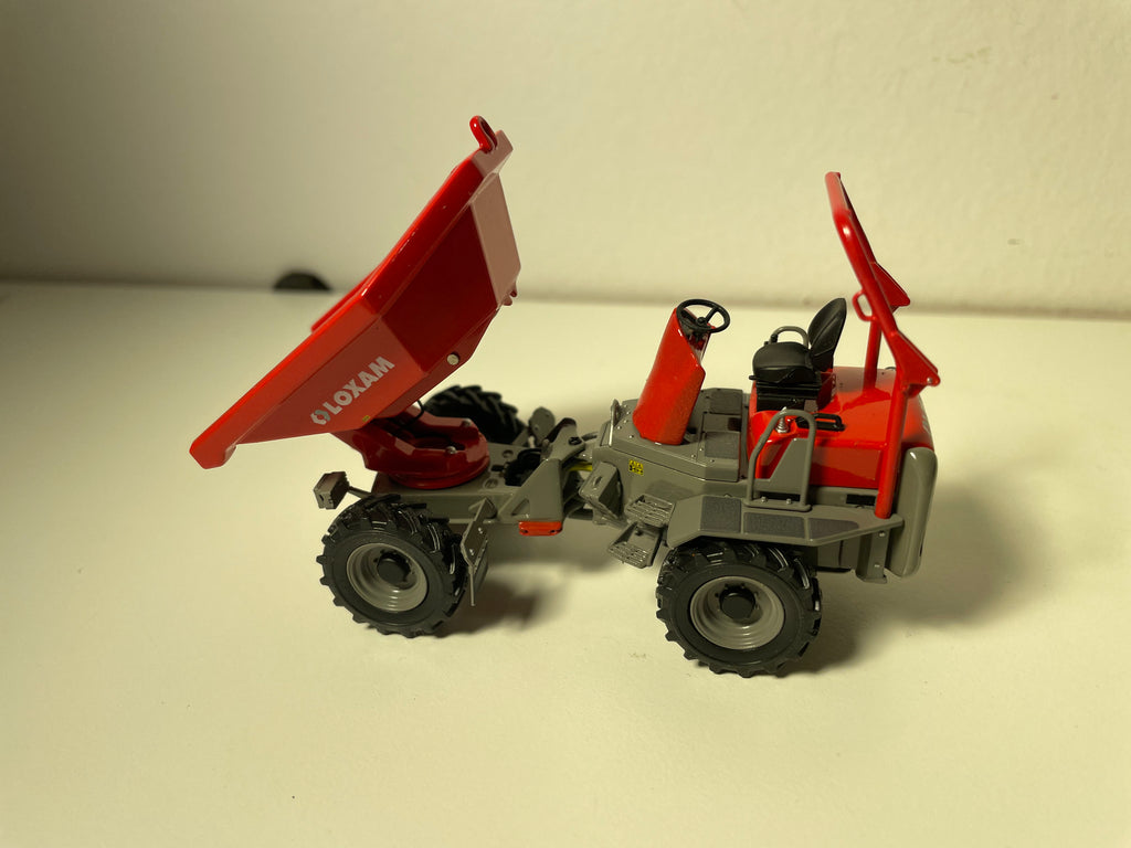 Dumper - Radbagger mit rotem und grauem Kippbehälter - LOXAM