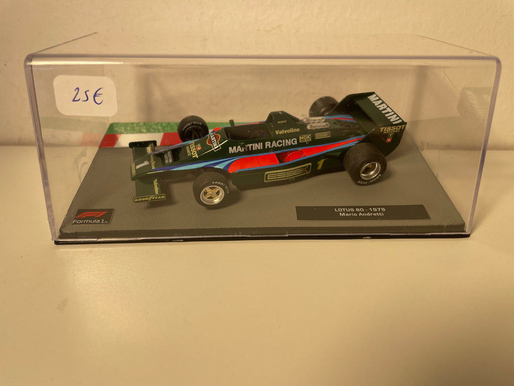 Lotus 80 verde, vermelho e azul número 1 de 1979 (Fórmula 1)