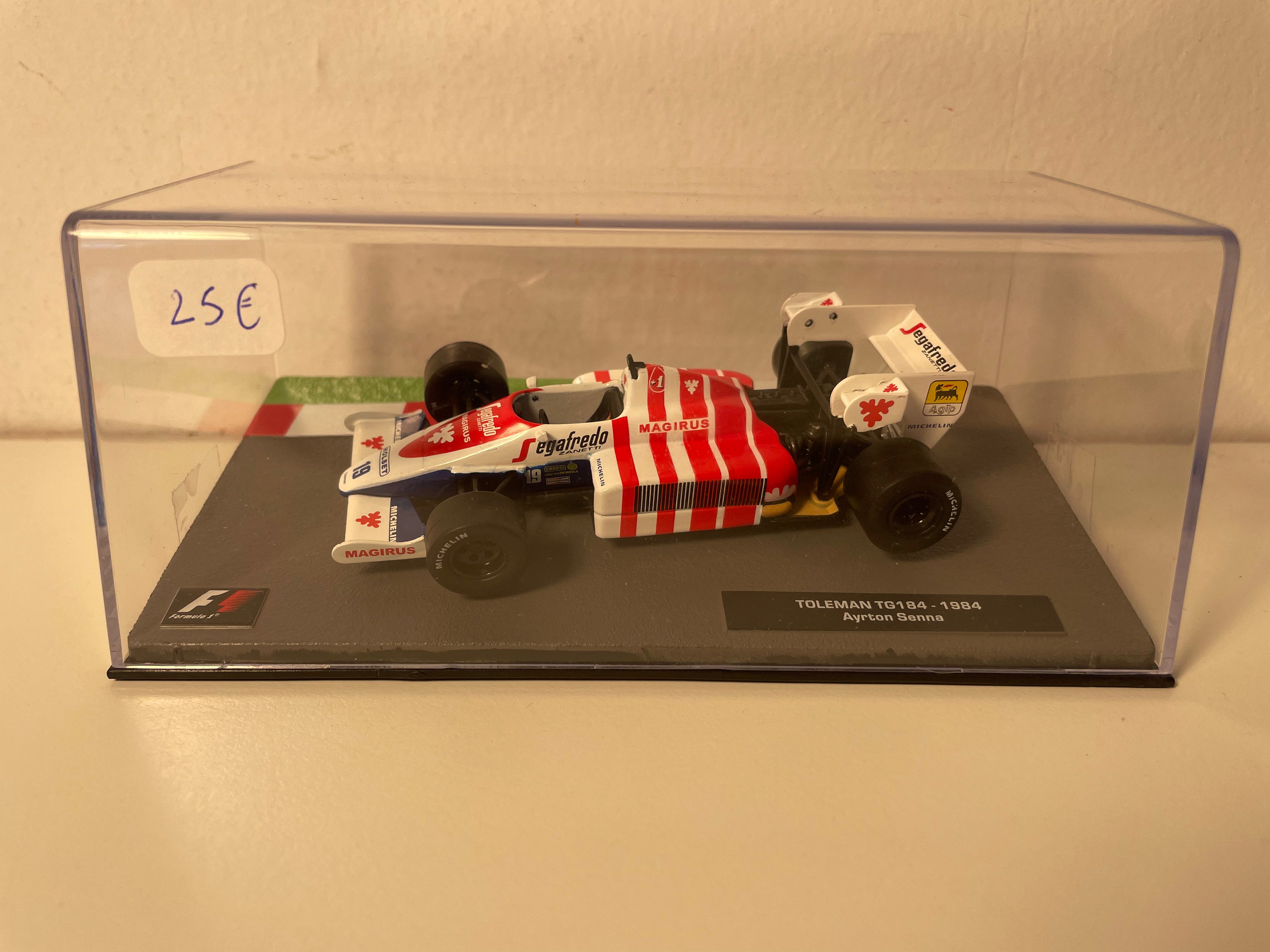 Toleman TG184 Red and White Number 19 - 1984 Formula 1 (Ayrton Senna)