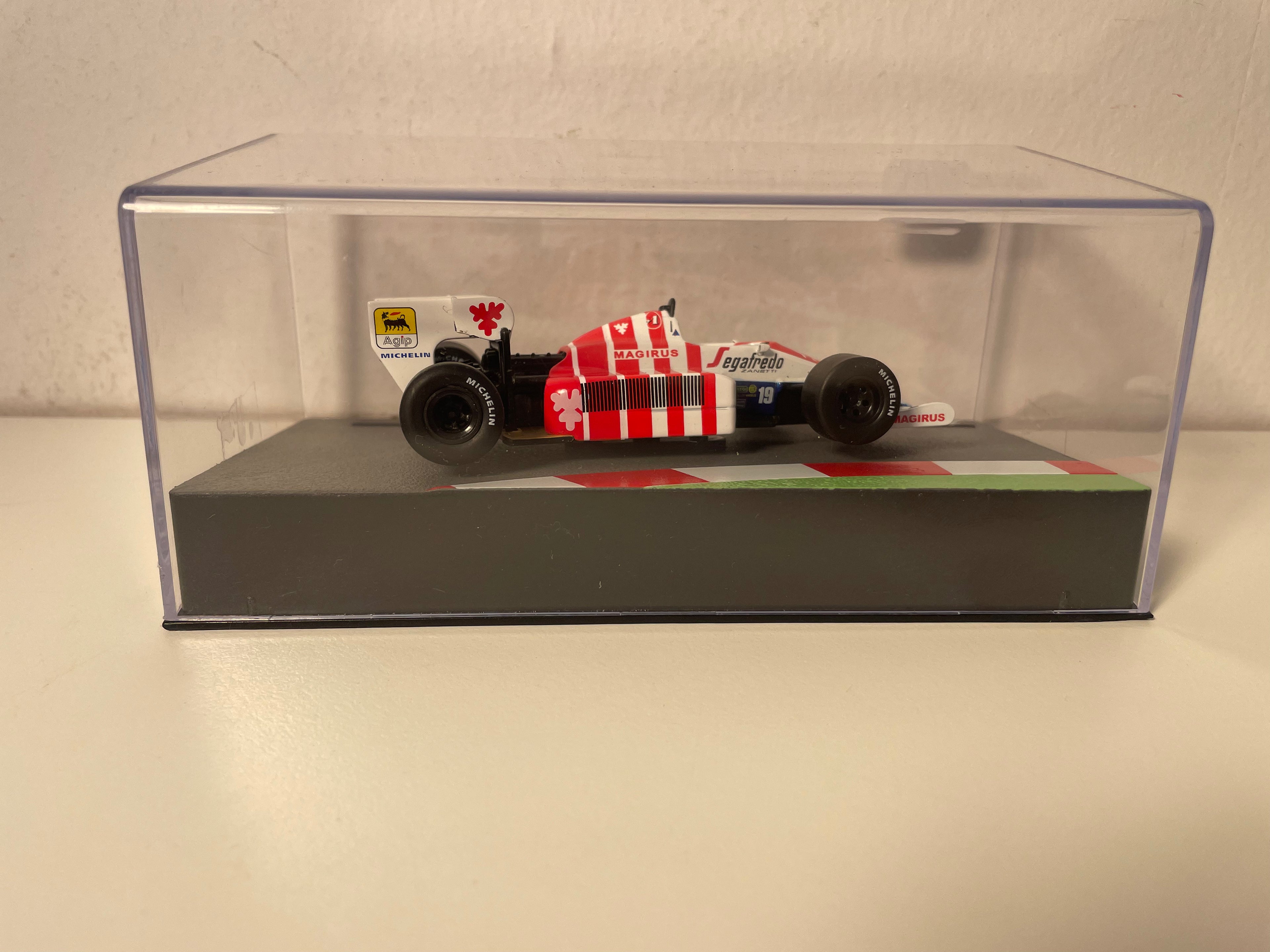 Toleman TG184 Red and White Number 19 - 1984 Formula 1 (Ayrton Senna)