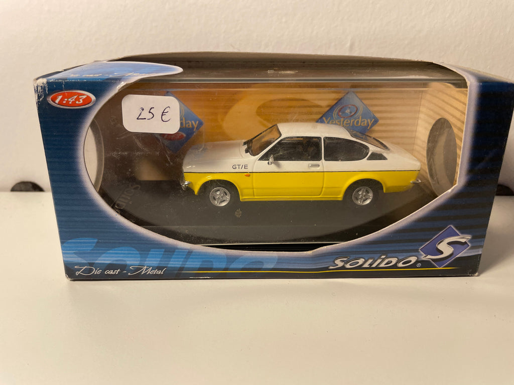 Opel Kadett GTE wäiss an giel aus 1977 - Solido Referenz 1847