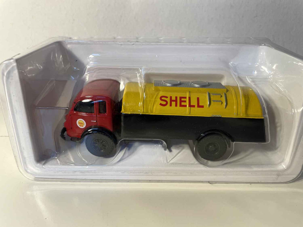Czerwony, pomarańczowo-żółty i czarny samochód ciężarowy Renault Fainéant z 1957 roku SHELL - CORGI Classics nr 71205
