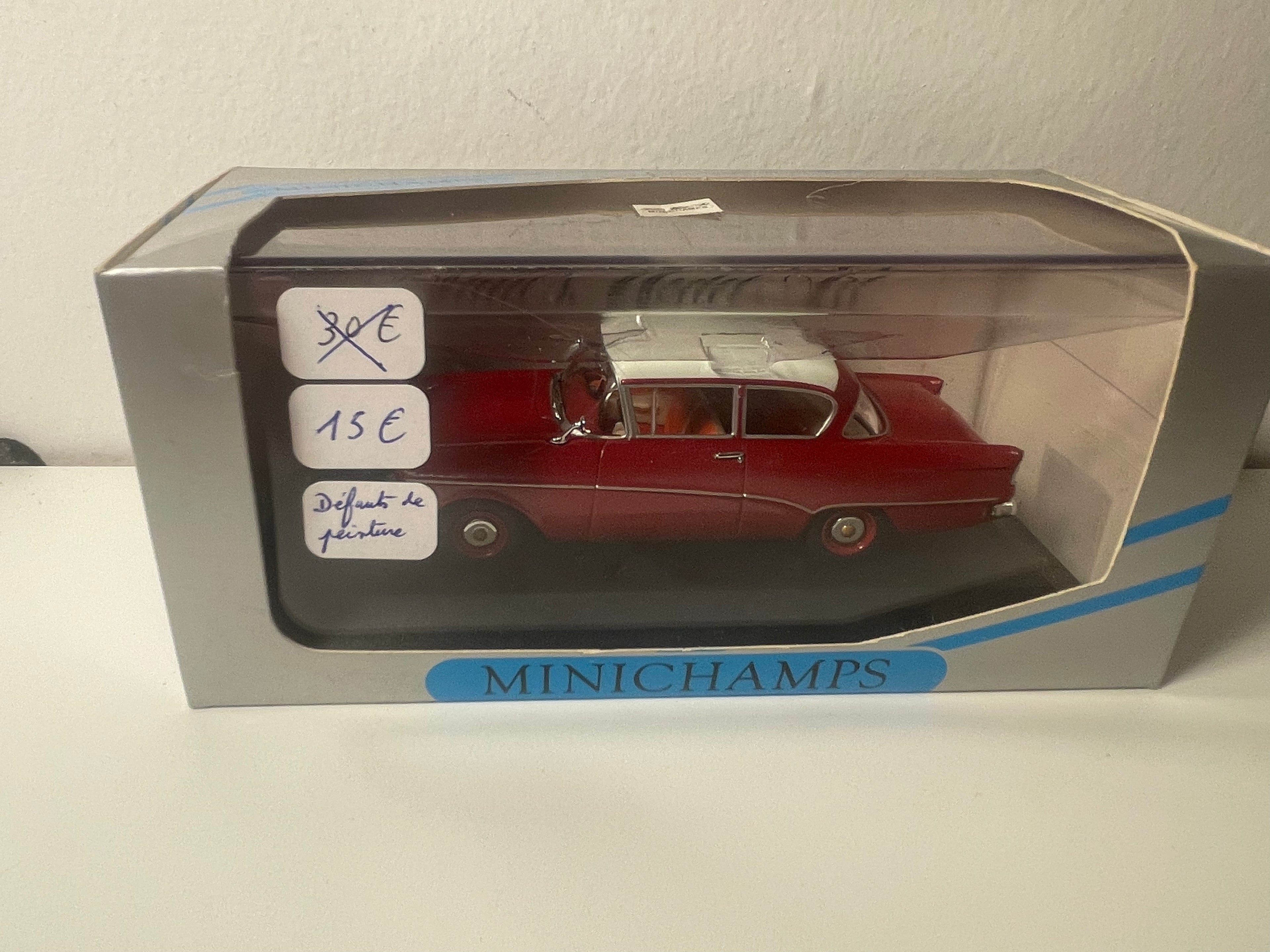 Opel Rekord P1 Limousine roude mat wäissem Dack - Minichamps
