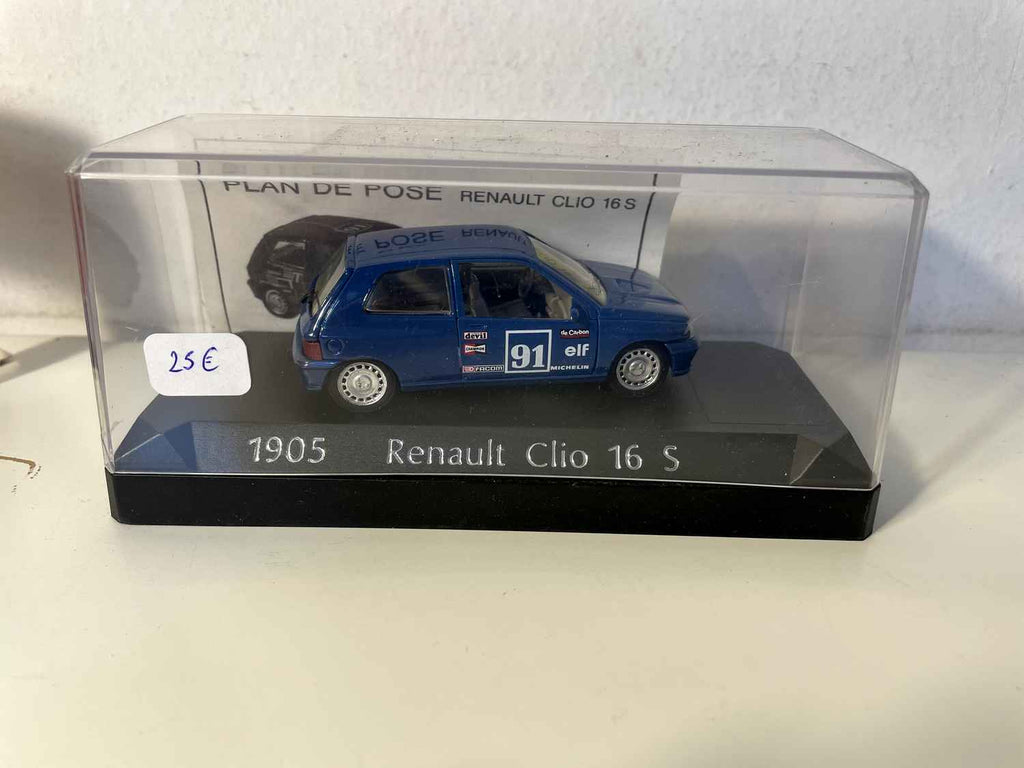 Renault Clio 16S niebieska z numerem 91 (z żółtym pudełkiem) - Solido referencja N°1905
