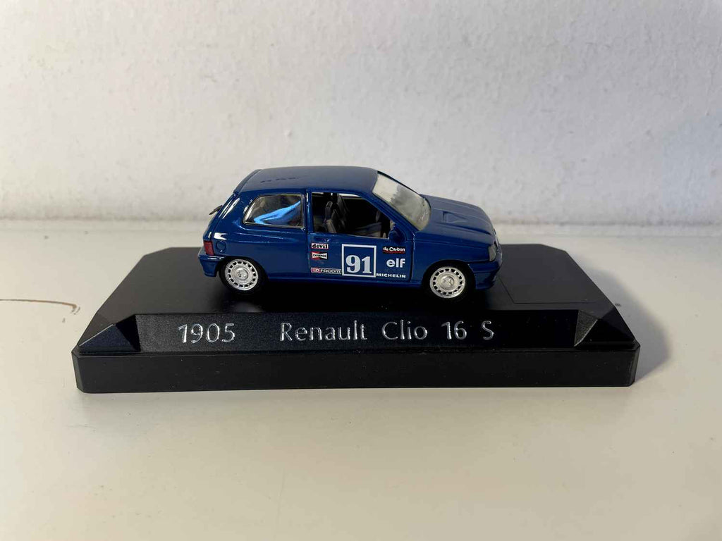 Renault Clio 16S niebieska z numerem 91 (z żółtym pudełkiem) - Solido referencja N°1905
