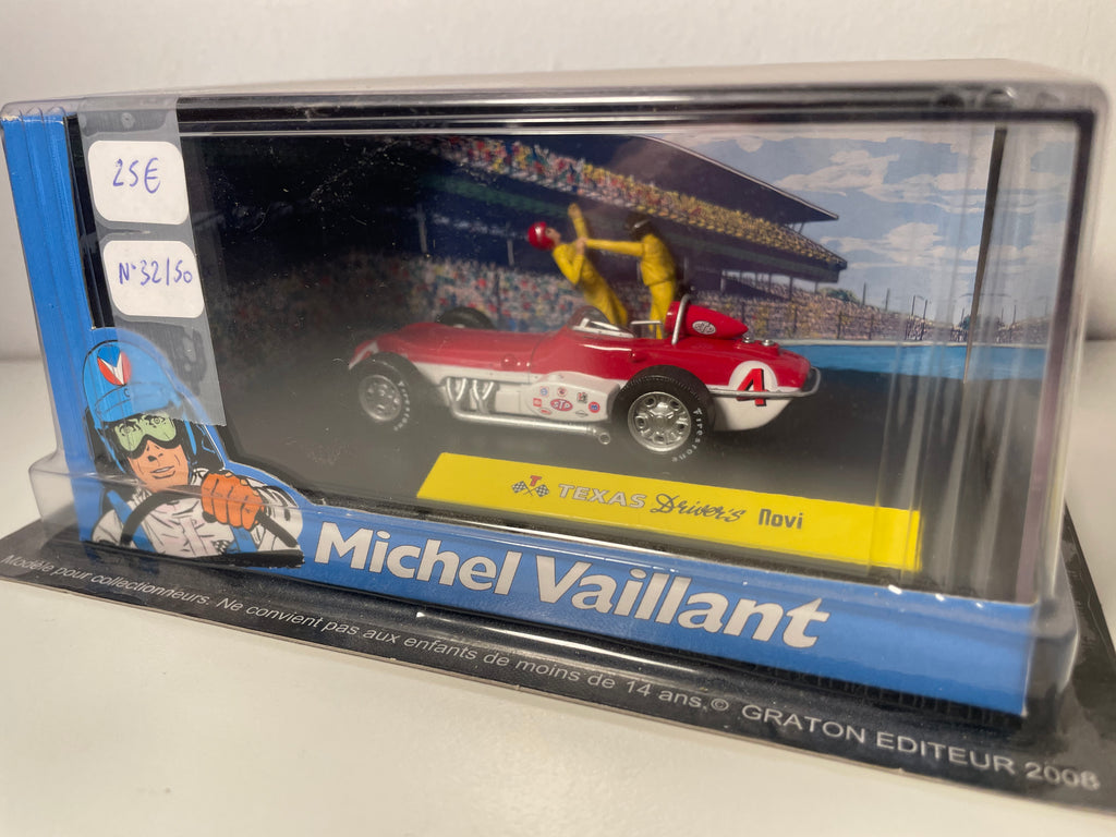 Rote und weiße Auto Nummer 4 Texas Driver's Novi (Suspense-Album in Indianapolis) - Michel Vaillant Comic