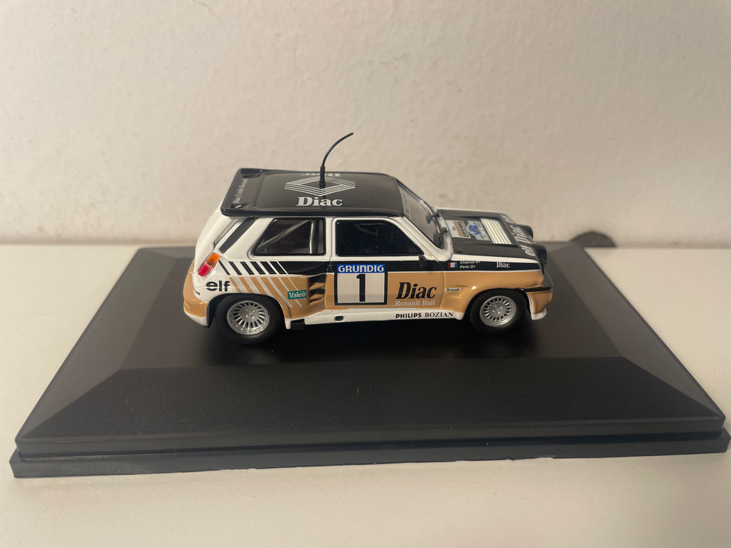 Renault 5 Turbo Maxi marron, blanche et noire numéro 1 - rallye du Var de 1986 (blister)