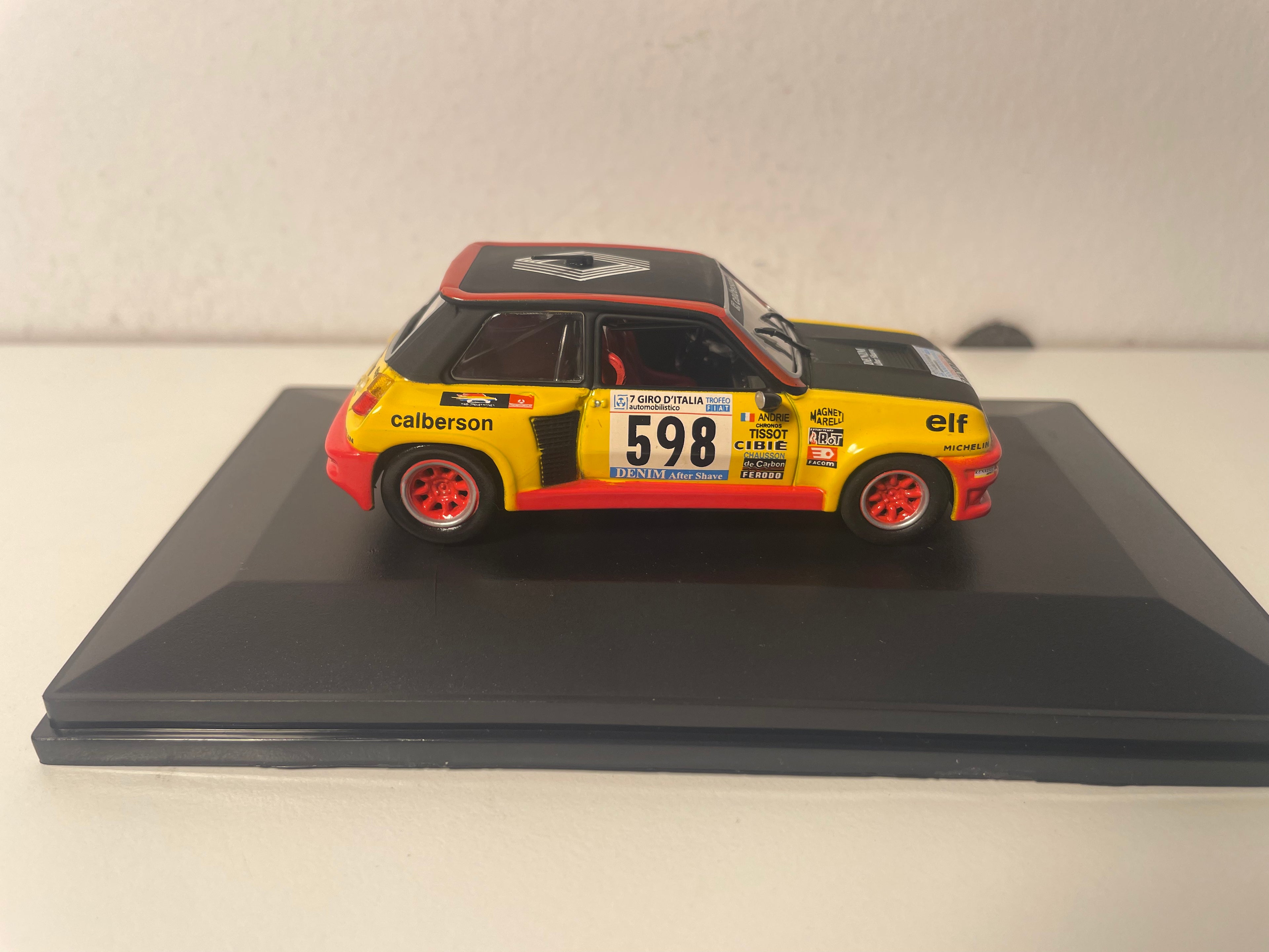 Renault 5 Turbo amarillo, rojo y negro número 598 - Giro de Italia de 1979 (blister)