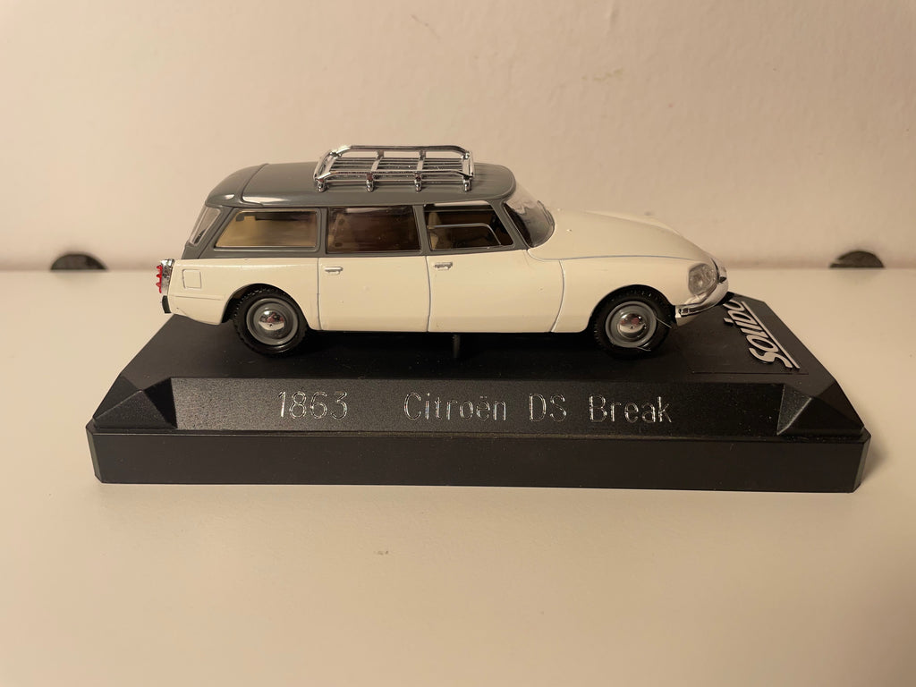 Citroën DS carrinha branca (branco sujo) e tecto cinza com bagageiro - Solido referência 1863