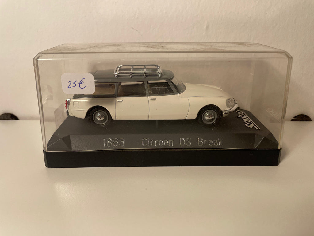 Citroën DS carrinha branca (branco sujo) e tecto cinza com bagageiro - Solido referência 1863