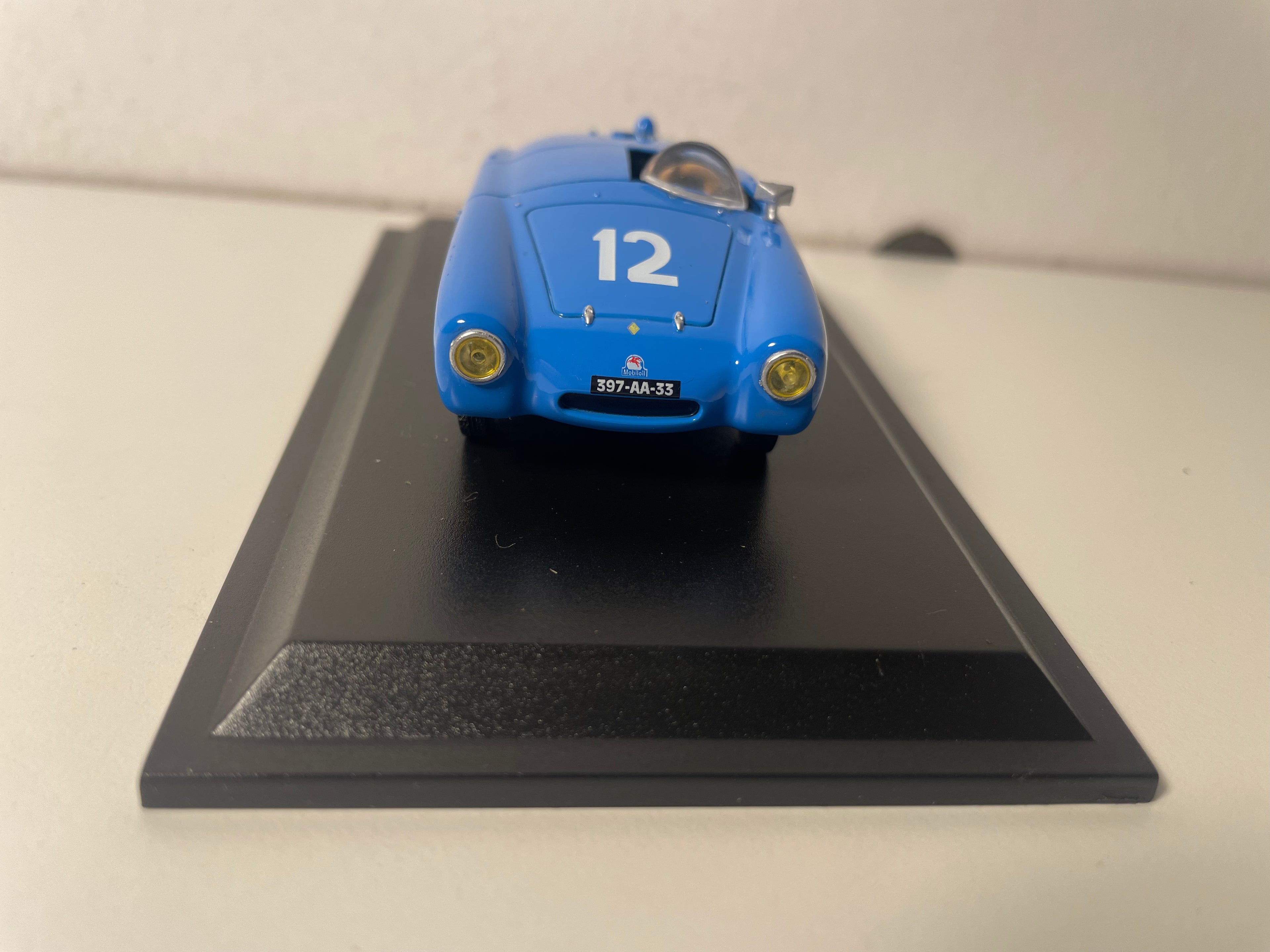 Renault 4 CV bleue numéro 12 barquette RISPAL de 1955 (blister)