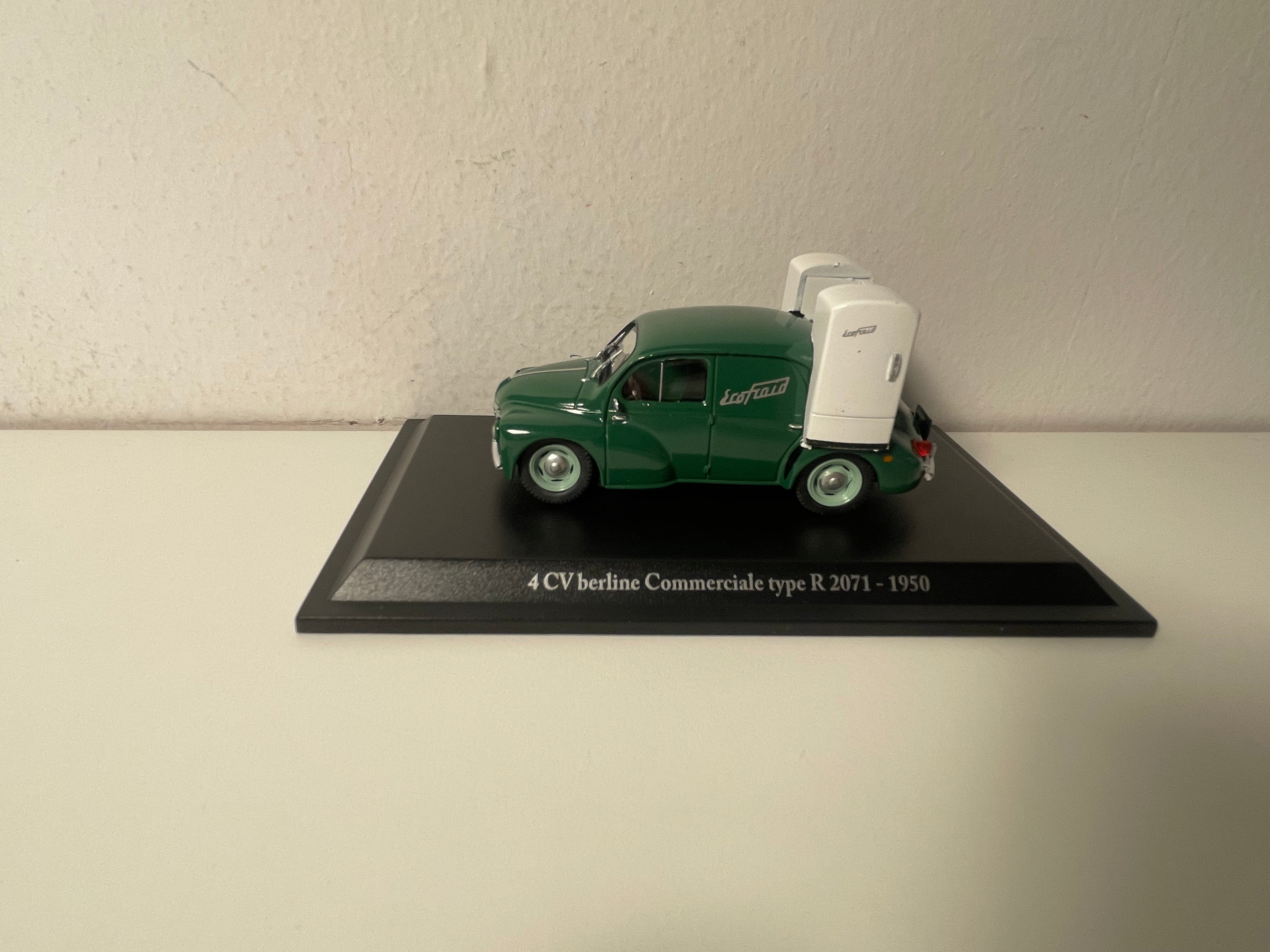 Renault 4 CV berlina commerciale verde tipo R 2071 del 1950 - pubblicità Ecofroid (blister)