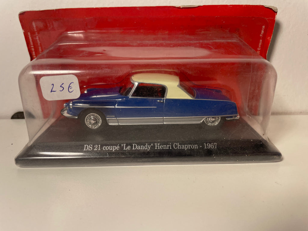 Citroën DS 21 coupé "Le Dandy" Henri Chapron bleue et toit blanc cassé de 1967 (sous blister)