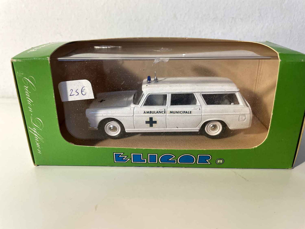 Peugeot 404 station wagon bianca del 1964 AMBULANZA (Eligor)