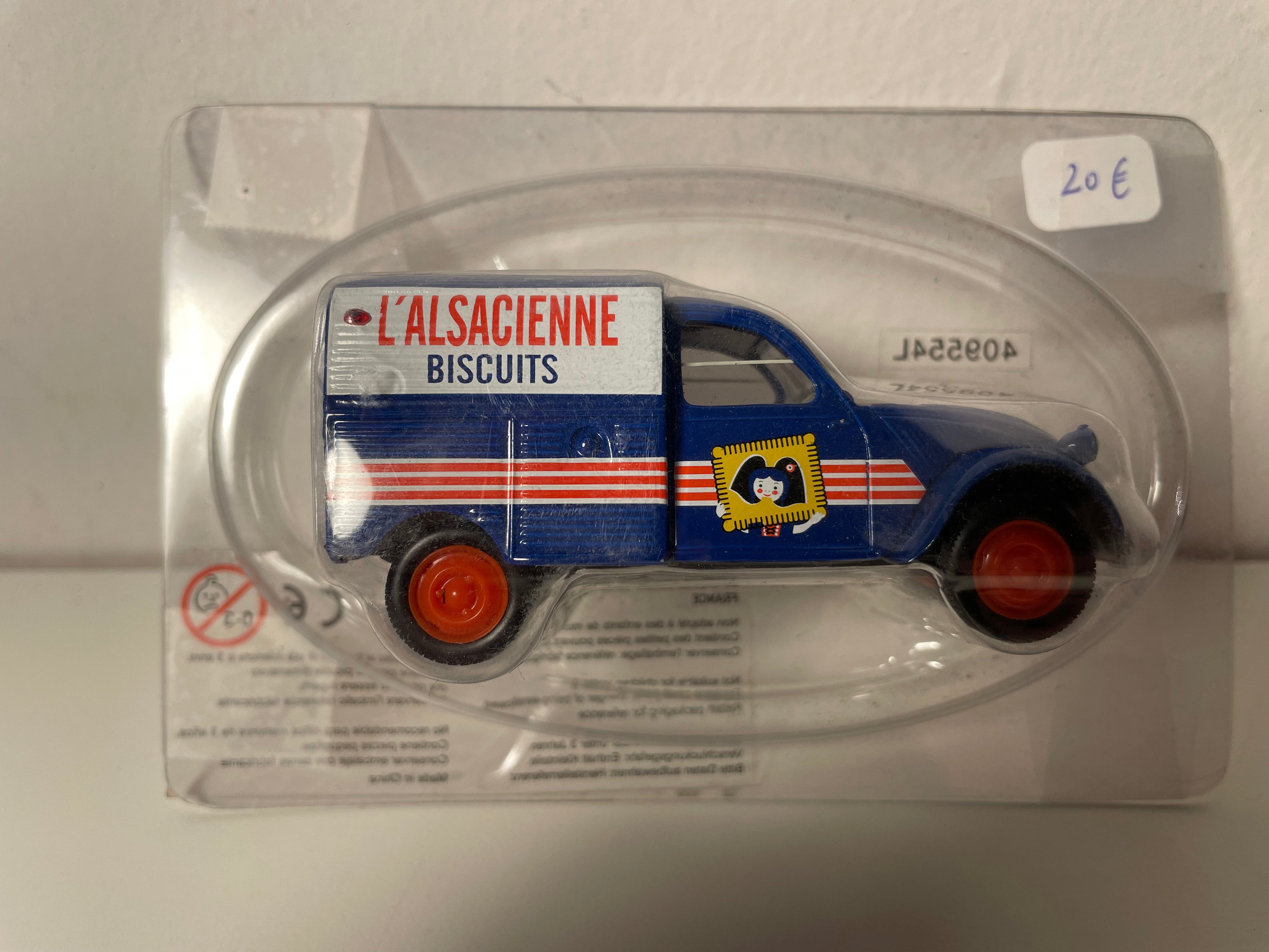 Citroën 2 CV AZU blau und weiß l'Alsacienne Kekse - Norev (in Blister)