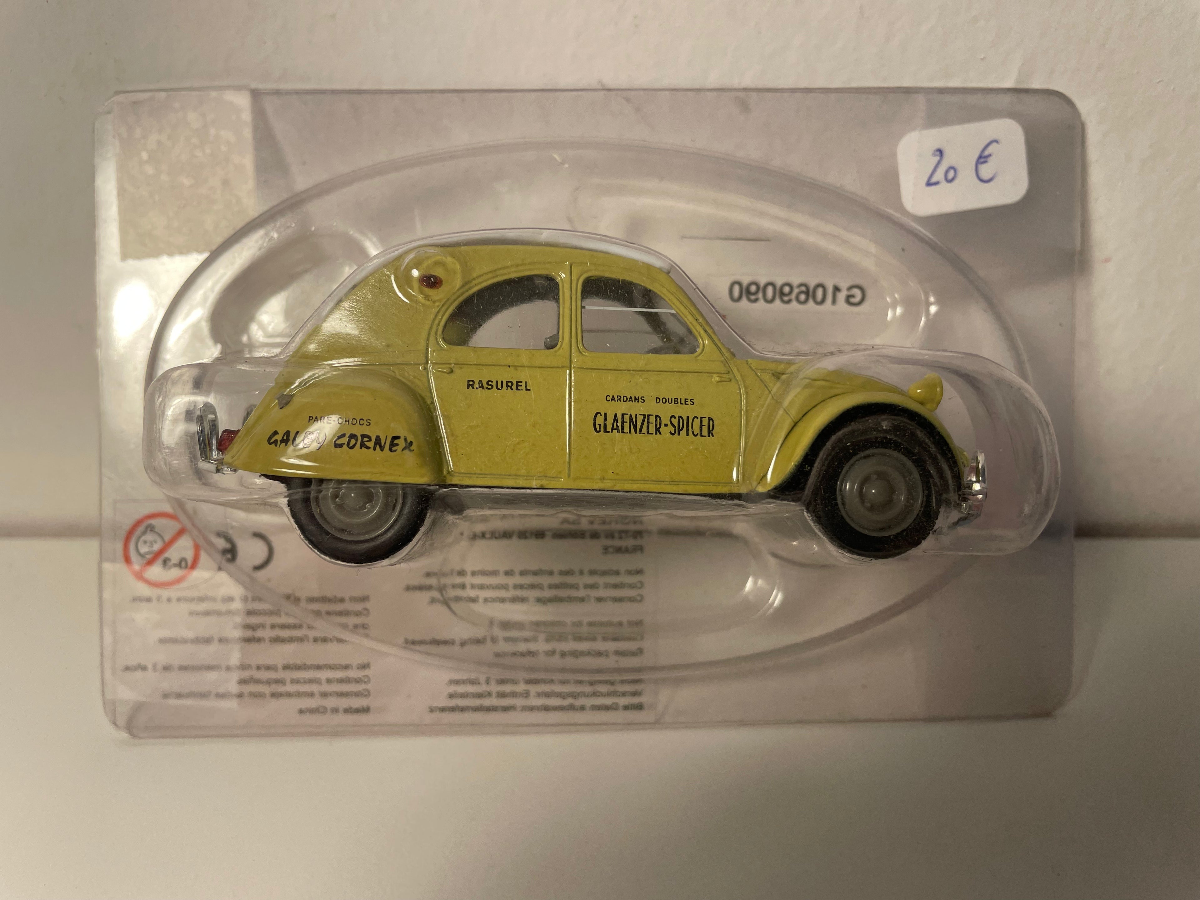 Citroën 2 CV AZLP Senfgelb mit weißem Dach "Expedition (Raid) Alexandre - Norev (in Blister)"