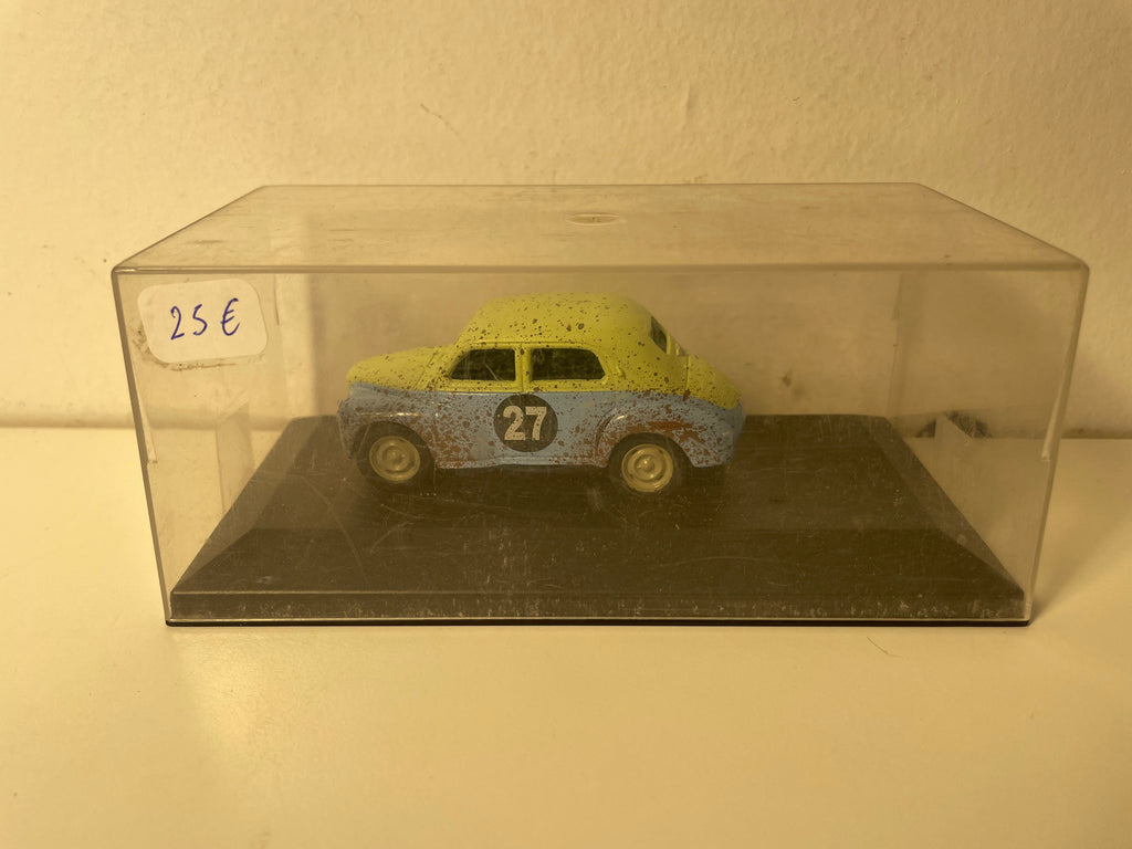Renault 4 CV Cross blauwe en groene gevlekte nummer 27 (plexi doos)