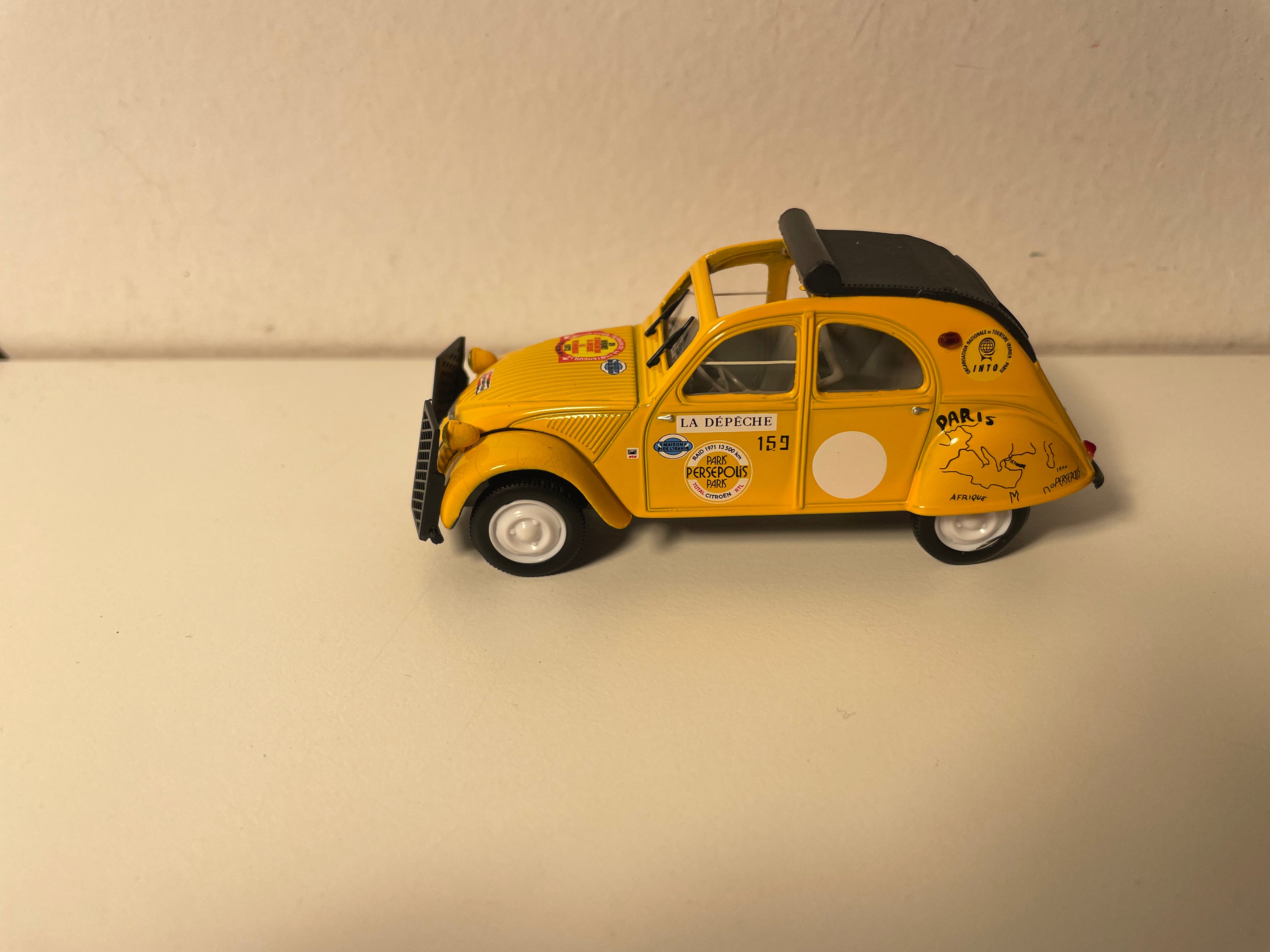 Citroën 2 CV AZLP Gelb 24 Stunden von Argenton Sur Creuse - Le Péchereau 1972 - Norev (im Blister)