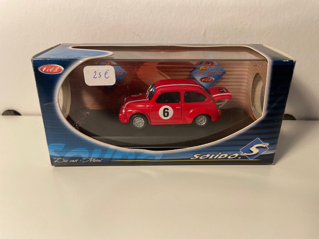 Fiat 600 Abarth rouge numéro 6 - Solido référence 4590