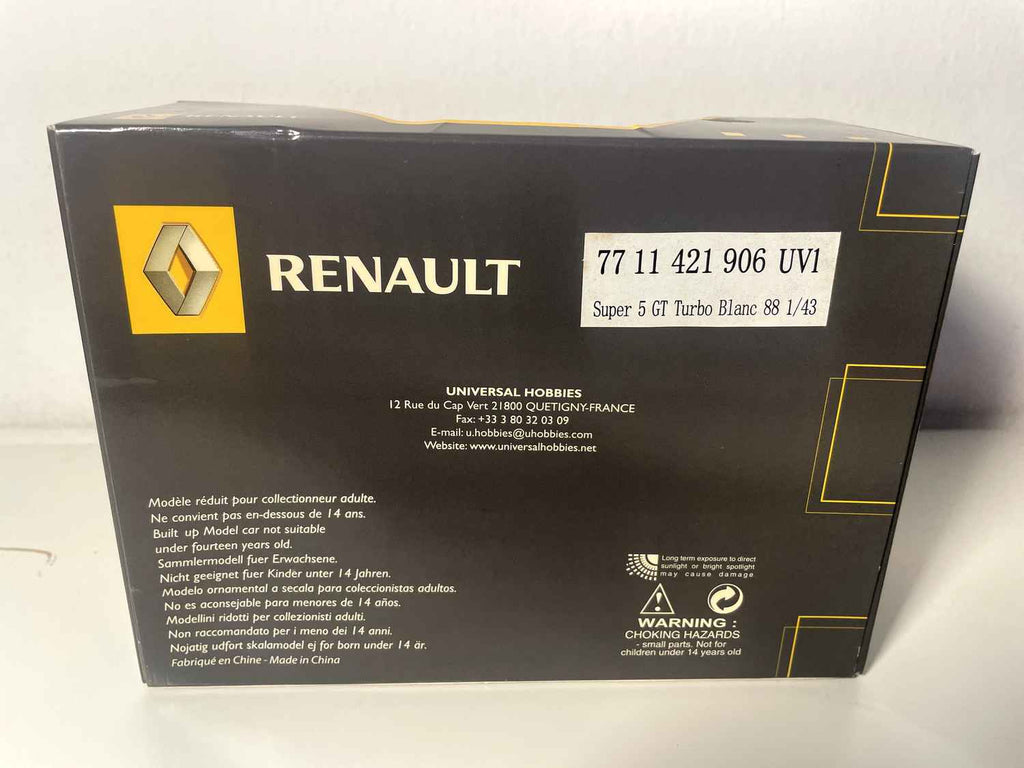 Renault Super 5 GT Turbo blanco de 1988 (caja rectangular)