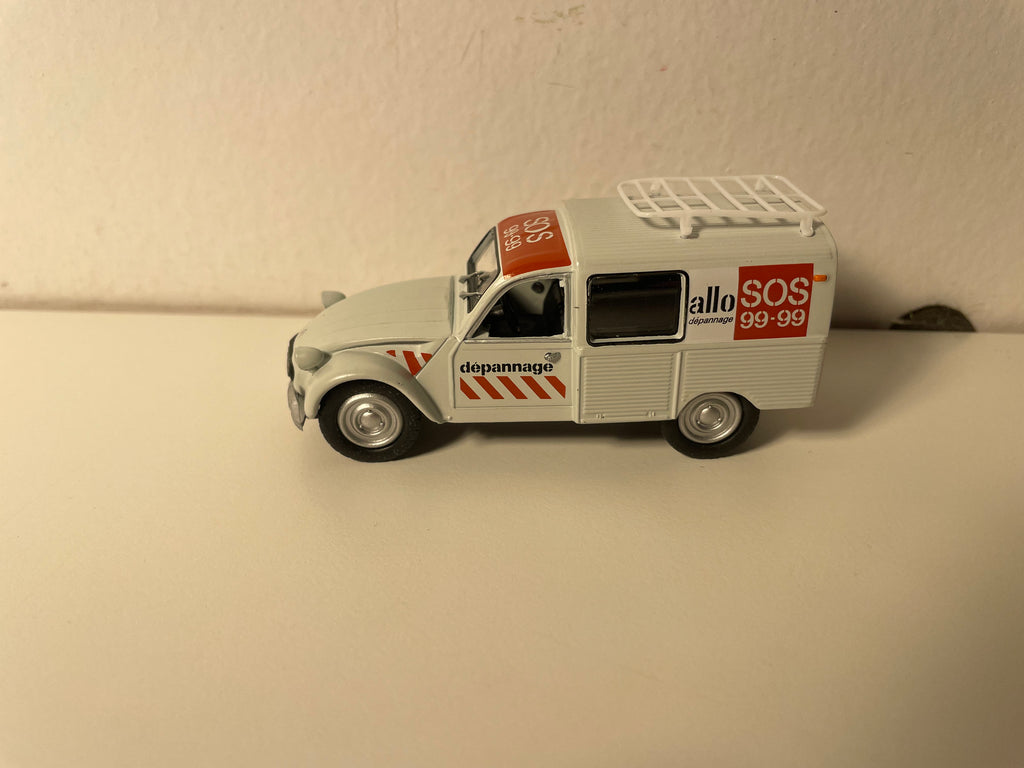 Citroën 2 CV fourgonnette grise claire Allo SOS 99-99 dépannage (sous blister)