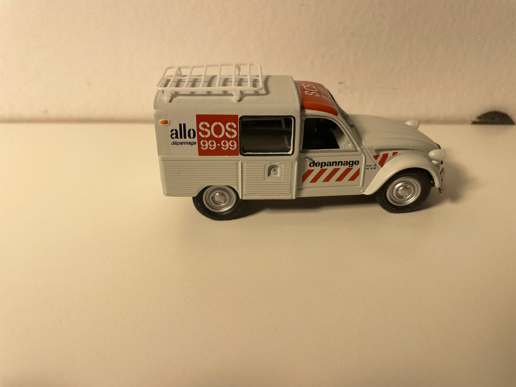 Citroën 2 CV fourgonnette grise claire Allo SOS 99-99 dépannage (sous blister)