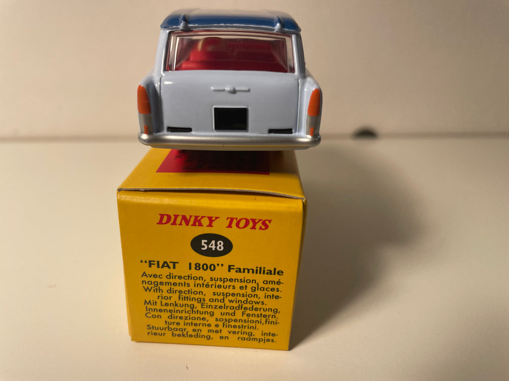 Fiat 1800 Blue Blue Familie und Dinky-Toys Dunkelblaues Dach (Ausgabe Atlas)