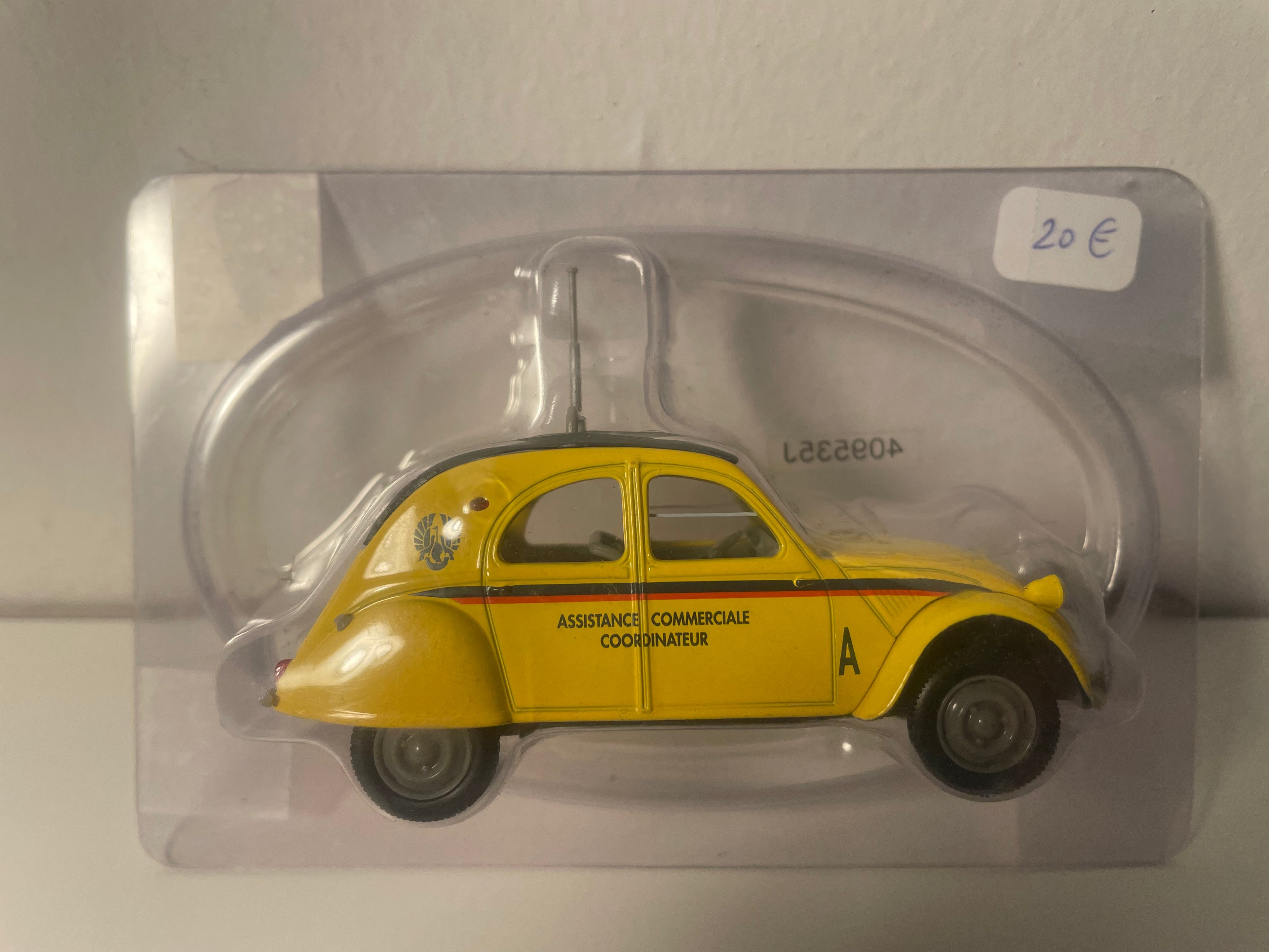 Citroën 2 CV AZLP gelb mit blauen und roten Streifen KOMMERZIELLE ASSISTENZ KOORDINATOR - Norev (in Blister)