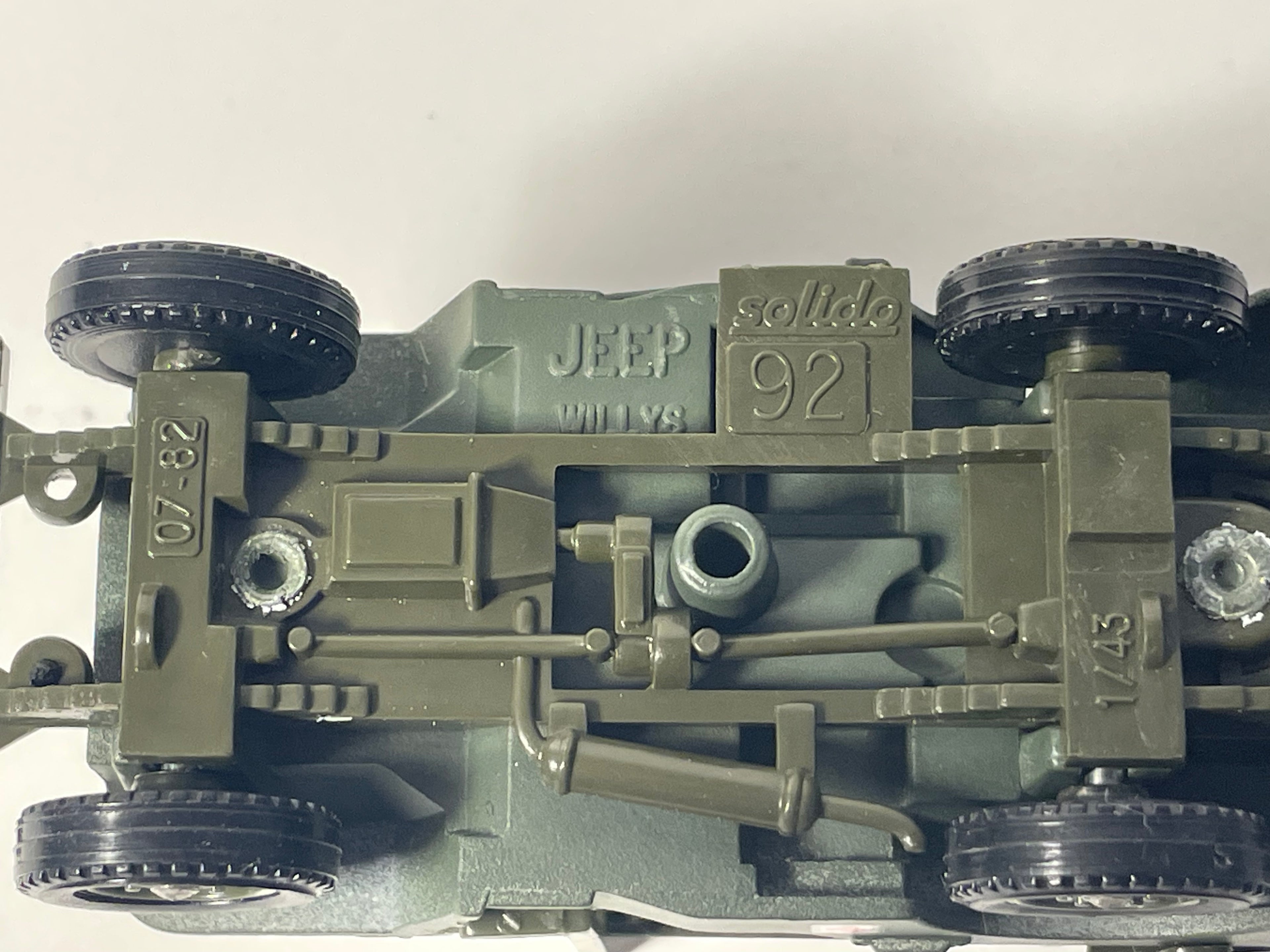 Jeep Willys militaire avec remorque (secours infirmerie) - Solido (fabrication ??) - boite N°EN9286