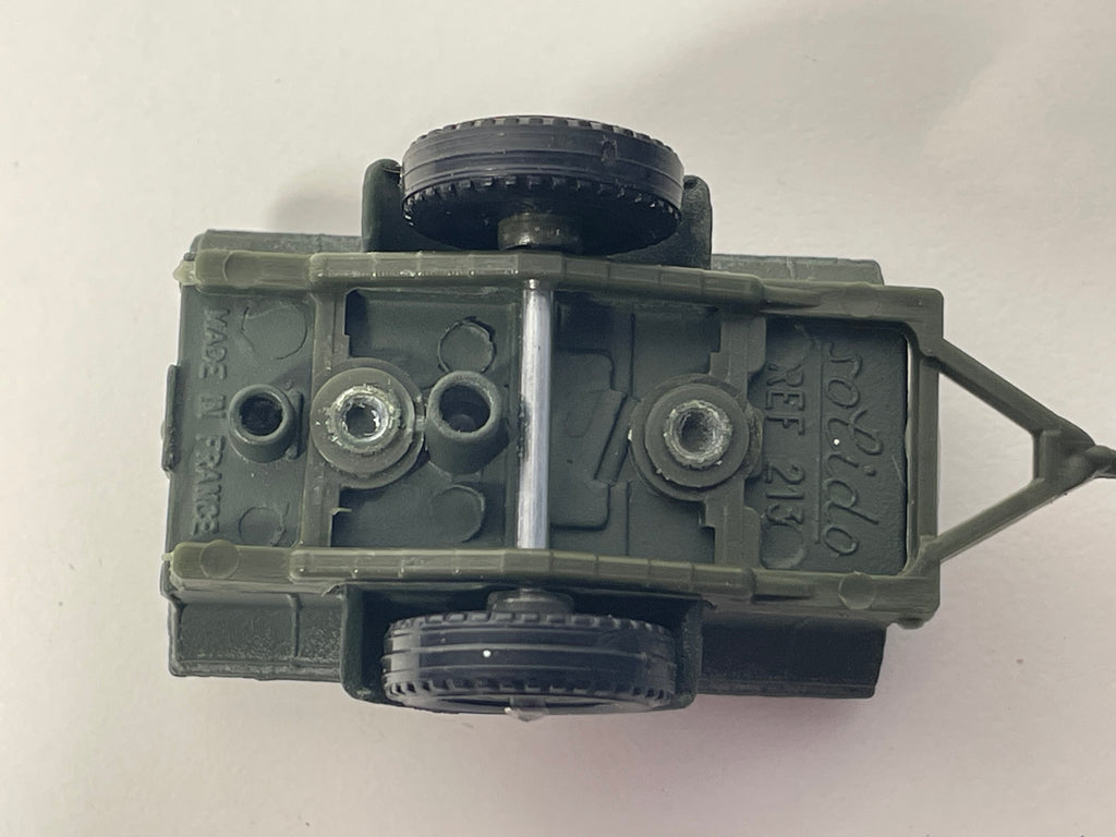 Jeep Willys militaire avec remorque (secours infirmerie) - Solido (fabrication ??) - boite N°EN9286