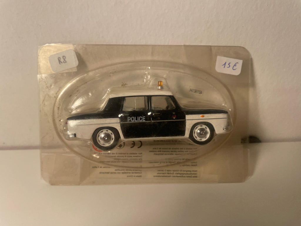 Zwart-witte Renault 8 POLITIE