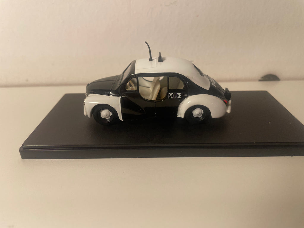 Renault 4 CV nera e bianca POLIZIA (scatola in plexiglas)