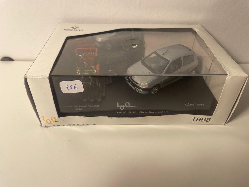 Renault Centenary Box Set with Louis Renault's 1898 Car and a 1998 Grey Clio - VITESSE