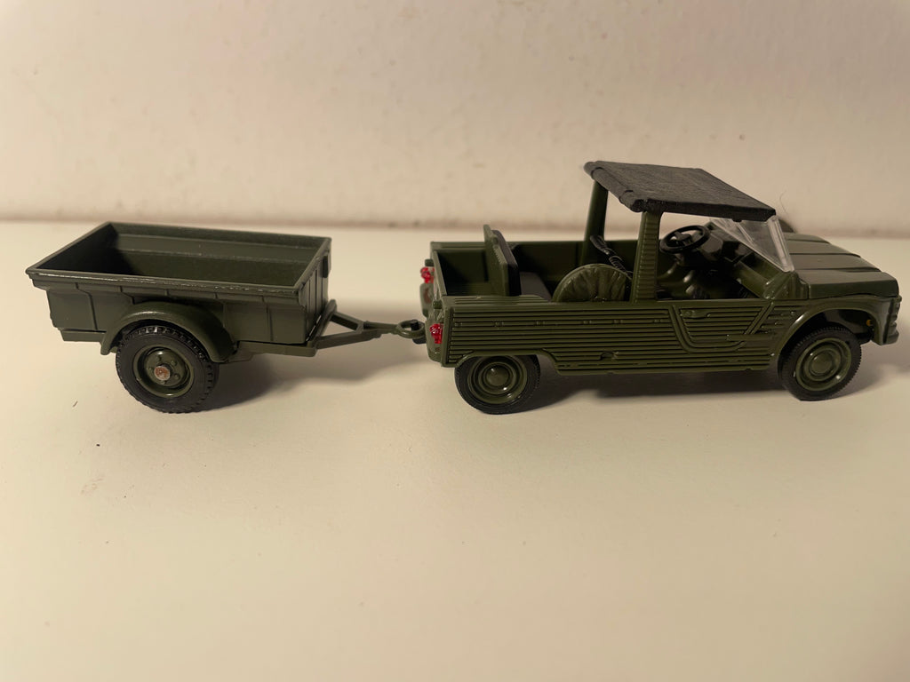 Citroën Méhari Militär mit Anhänger - Solido (Französische Herstellung) - Box N°BO6786