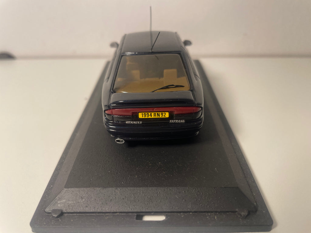 Renault Safrane Baccara Bi-Turbo Azul Escuro de 1993 - Coleção Minia-cars 43