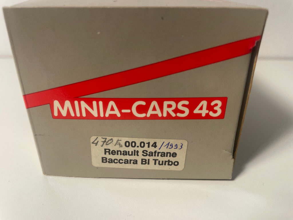 Renault Safrane Baccara Bi-Turbo Azul Escuro de 1993 - Coleção Minia-cars 43