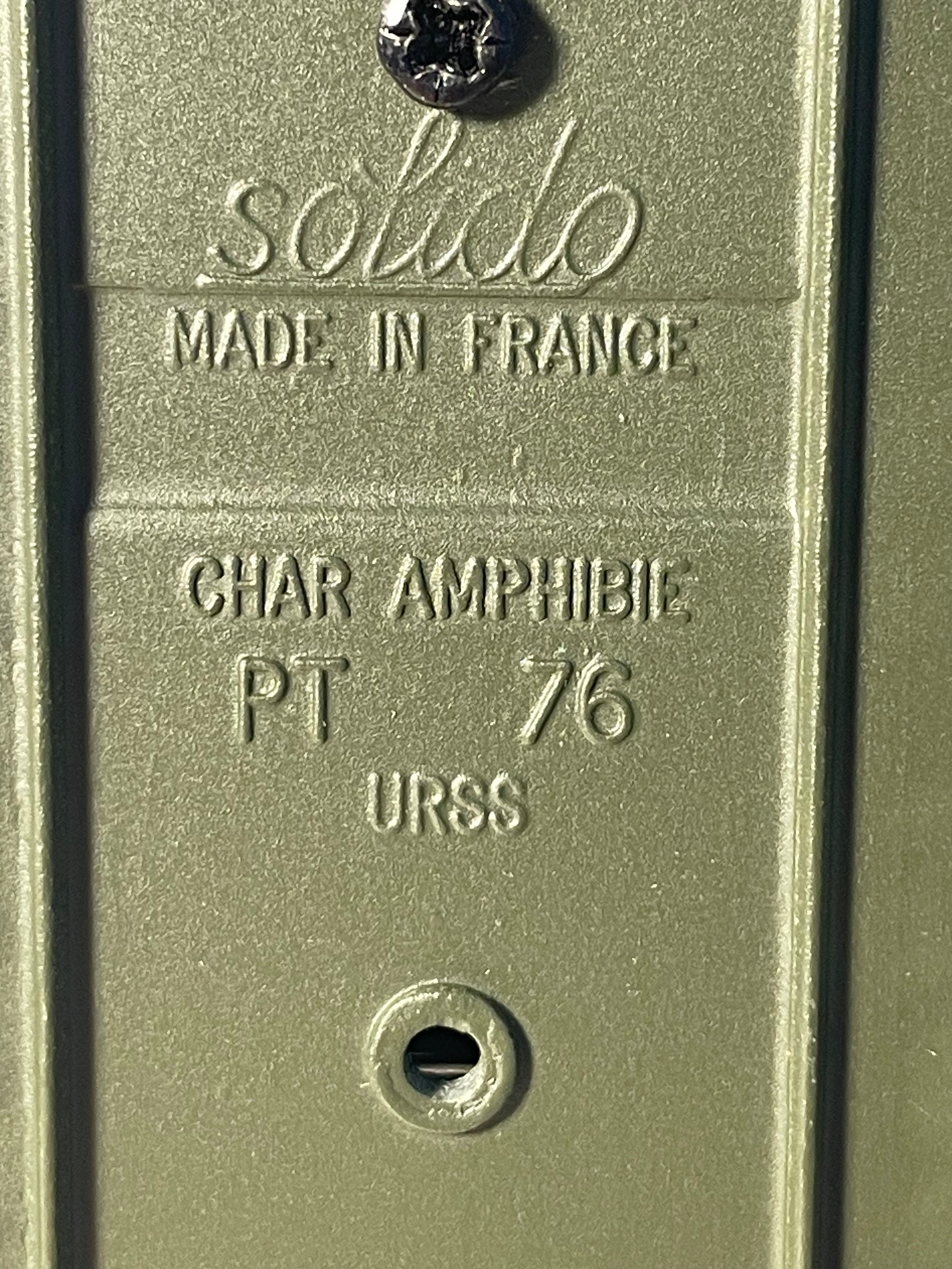Char militaire amphibie PT 76 (URSS) - Solido (fabrication française) - boite N°CS0978